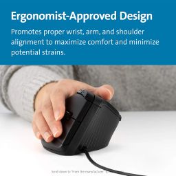 Kensington Pro Fit™ Ergo Vertical Wired Trackball Mouse, Easy Thumb Control, Precision and Smooth Tracking, Ergonomist-Approved Design and Ambidextrous for Windows, PC and Mac (Black) image 1