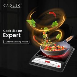Cadlec CookMate_5 2000W Induction Cooktop with Crystal Glass | 7 Cooking Modes, Auto Shut-Off, Over-Heat Protection, LED Display, BIS Approved, 2-Year Warranty | Black image 3