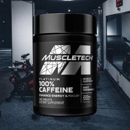Muscletech Essential Series Platinum 100% Caffeine | Enhance Mental Focus & Energy | Pure & Potent | Healthy Body | Daily Nutrition |Pack of 125 Tablets image 1