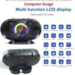 XPR3SS KW206 Automobile 2in1 OBD2 Scanner & Auto On-board Computer Guage with Digital display OBDII Scanner Fuel Consumption Water Temperature Gauge Speedometer HUD image 1
