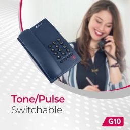 Beetel G10 Newly Launched, Corded Landline Phone, Ringer LED Indication, Desk and Wall Mountable, 3 Step Ringer Volume Control, Tone/Puls/Flash/Pause/Redial, TEC Certified (G10 Blue) image 4