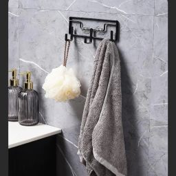 Punch-Free Hooks for Hanging Coats and Hats/Cloth-Towel Hanger/Hooks Behind The Door Hanger/Bathroom Accessories/Strong Adhesive Kitchen Hooks (Three Hook Style, 1) image 2