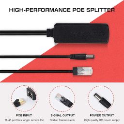 NEXSA Active PoE Power Over Ethernet Splitter Adapter 48V to 12V, IEEE 802.3af Compliant 10/100Mbps PoE Splitter with 12V Output Set of 2 image 1