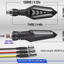 ELTRON TURBO Imported Waterproof Flexible Arrow Running Style Blinker Bright LED Indicators Universal For All Bike Models Motorcycle Turn Signal Lights (Pack of 4, Yellow And Blue) image 1