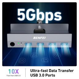 BENFEI HDMI 2.1 KVM Switch 8K@60Hz 4K@240Hz/165Hz/144Hz/120Hz 2 Inputs 1 Output with 4 USB A 3.0 5Gbps Ports for Keyboard Mouse HDD Hard Disk USB KVM Switch with Desktop Controller and 2 USB Cables image 4