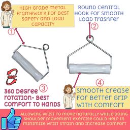 Physiotherapy Rope & hand exercise Pulley Set (With Bearing Mechanism Engineering )- Made for Shoulder joint Range of motion exercise , strengthening exercise, frozen shoulder hand pulley exercises etc (Black And White dual color- color as per availability), Nylon image 2