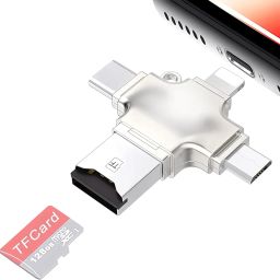 Wefly USB Stick 32 GB - 4 in 1 Mini Memory Stick Portable USB Stick Metal USB Flash Drive 32 GB External Memory for Smartphone OTG Android PC Tablet image 1