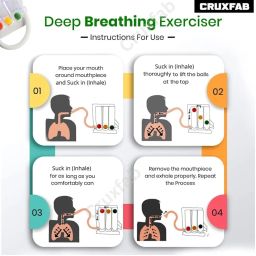 CRUXFAB Spirometer | Lung Exerciser | Respiratory Exerciser | Breathing Exercise | Respirometer | Breath Measurement System | Deep Breathing Lung Exerciser | Washable, Hygienic & Detachable- Pack Of 1 image 2