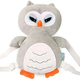 KIDVYANSHI Head Protector Cushion Plush Soft Toy Early Learning Toy Fall Protection Helmet Baby Head Protector Child Adjustable Shoulder Strap (Head Protector)(Grey) image 1