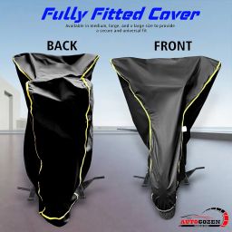 AUTOCOZEN Waterproof Scooty Cover Compatible with Honda Activa 125 Cover with All Weather Protection and Triple Stitch, Heavy Buckle with Storage Bage & Black with Yellow Piping image 2