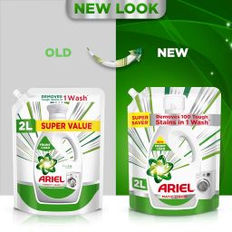 Ariel Liquid Detergent Front Load - 2L | Removes 7 day dried-in Stains in 1 wash inside Washing Machine | Now at Price of Powders | Amazing Fragrance | Protects Colours | Dissolves Faster image 1