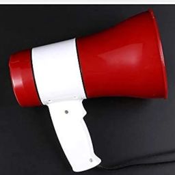 Boosty® 75 Watts Handheld Megaphone with Recorder USB and Memory Card Input for Announcing; Talk; Record; Play; Siren; Music with Battery and Charger Red & White Color (1Pc) image 1