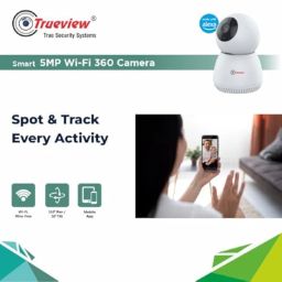 Trueview 5MP Smart CCTV Wi-fi Home Security Camera with Pan Tilt 360° View, 2 Way Talk, Cloud Monitor, Motion Detect, Supports SD Card Up to 256 GB, Night Vision (5MP-Robot) image 3