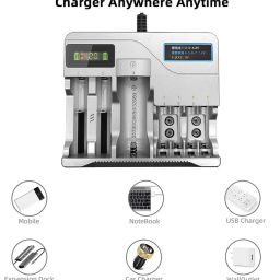 KWSLIN 7 Slot Multi-Function Battery Charger with Charging Indicator, Support Mixed Charging Mode, Safe Charge Protection for 3.7v Lithium Battery and 1.2v/9v Ni-Mh/Ni-Cd AA AAA Battery image 3
