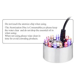 AGPTEK Aluminum Mist Maker Water Fountain Pond Fogger Air Humidifier Atomizer Mini Fog Machine with 12 Color Changing LED Lights image 2