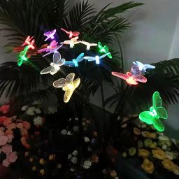 GIGAWATTS GW-910 8 LED Solar Butterfly String Light with 2V Panel 600mAh Battery BIS Approved IP65 Waterproof Fairy Lamp for Wedding Lawn Garden Yard Patio Decoration (1Pc, Multicolor) image 3