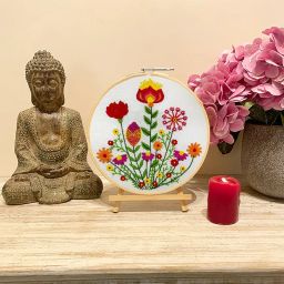 Embroiderymaterial Kit For Beginners & Kids To Learn Basic Cross Stitch Embroidery/Digital Printed Cloth Fabric, Instructions Papers, Threads & Needles All Materials Included, Multicolor image 4