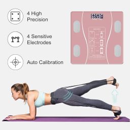 Intelligent Body Fat Scale, a Simple and Practical Digital Scale That can be Connected to a Mobile Digital Bathroom Scale to Display BMI, Body Fat, Muscle Mass, and Durable Weight Scale (Pink) image 1