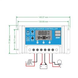 EXCLUZO 80A Solar Charge Controller, Upgraded Solar Panel USB Port Solar Panel Battery ligent Regulator, Multi-Function Adjustable LCD Display Street Light Controller image 1