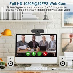 HWC-86L 1080P HD Web Cam with Microphone 360* Rotation Plug and Play USB 2.0/3.0 Computer Camera for Laptop or Desktop HD PC Web-Camera image 5