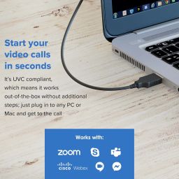 Creative Live! Cam Sync V3 2K Qhd USB Webcam with 4X Digital Zoom (4 Zoom Modes from Wide Angle to Narrow Portrait View), Privacy Lens, 2 Mics, for Pc and Mac - Black image 3