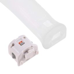 ASHATA Wii Motion Plus Adapter, Compatible with Wii Remote Controller, Enhances Accuracy and Realism, Includes Silicone Case Cover, White image 1