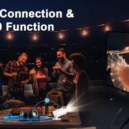 PLAY New Launched 4K 2K Full HD LED 180 Degree Rotation Android 12, 5000 lumens with WiFi Bluetooth inbuilt Speakers Portable Freestyle Projector image 3