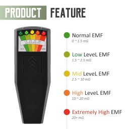 K2 EMF Meter Magnetic Field, Radiation Detector Portable, 5 LED Ghost Hunting Detector, K2 EMF Meter Paranormal Equipment Tester 50 Hz - 20,000 Hz image 2