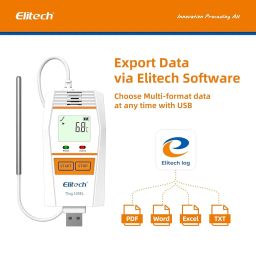 Elitech Tlog 100EL Digital Temperature Data Logger Reusable Temperature Recorder PDF Report USB Port 32000 Points with External Temperature Probe(-196~150℃) image 1