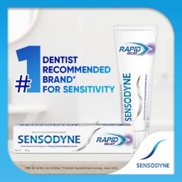 Sensodyne Toothpaste Rapid Relief Combo pack, Sensitive tooth paste to help beat sensitivity fast, 160 gm multi-pack (80 gm x 2) image 1
