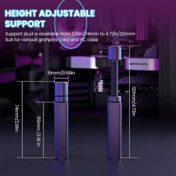 Graphics Card Bracket, Aluminum Alloy Graphics Card Holder Bracket, GPU Stand. Adjustable Height Graphics Card GPU Brace Support Video Card Sag Holder Bracket Support Desktop Computer image 1
