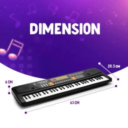 Gooyo Portable Musical Piano Keyboard with Microphone |61 Keys, 8 Rhythms, 8 Tones with 6 in-Built Demos & Song Record Feature|Black Color, Dual Power Supply Source: Micro USB Cable(Included) image 4