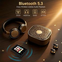 MP3 Player with Bluetooth, High Res Lossless Portable Music Player Devices, 2.8" Touch Screen HiFi Digital Audio Music Player with 64GB Memory Card, Support up to 128GB. image 3