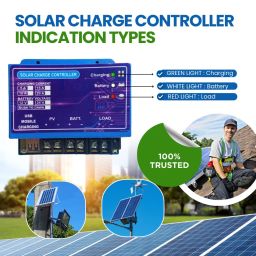 PWM Charge Controller with Mobile Charging - 5 Amps | 12V/75W, 24V/150W | 1-Year Service Warranty image 1
