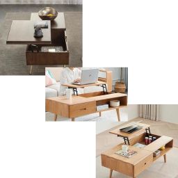 Antrader Lift Up Top Mechanism Hardware Folding Spring Tea Table Hinge Furniture Air-Operated Lifting Rack Shelf Bracket for Coffee Computer Table, Sold as Pairs image 2