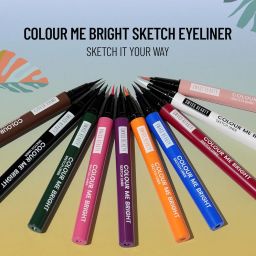 Swiss Beauty Colour Me Bright Matte finish Sketch Eyeliner with soft pen tip applicator | Quick Drying | Waterproof, smudge-proof eyeliner | Shade - Adore Brown, 0.7ml image 1