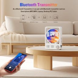 Desktop CD Player with Speakers, Oilsky CD Players for Home, Bluetooth 5.3 CD Player with Hi-Fi Stereo Sound,Remote Control,LED Display,Dust Cover,Supports CD/Bluetooth/TF Card/USB/AUX for Home image 1