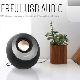 (Renewed) Creative Pebble V3 Minimalistic 2.0 USB-C Desktop Speakers with USB Audio, Clear Dialog Enhancement, Bluetooth 5.0, 8W RMS with 16W Peak Power, USB-A Converter Included (Black) image 2