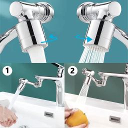 SHUTTLE ART 1pc 1080° Universal Plastic Rotation Faucet Extender, Large-Angle Rotating Robotic Arm Water Nozzle Faucet Adaptor, Non-Splashing Water Faucets Fitter, for Face, Eye image 5