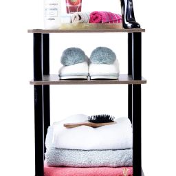 STAR WORK MDF Engineered Wood Multipurpose 3 Tier Floor Wall Standing End Table and Shelf image 3