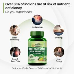 Vlado’s Himalayan Organics Multivitamin With Probiotics - 60 Ingredients Supplement For Men And Women | Vitamin C, D, E, B3, B5, B12, Zinc, Magnesium, Giloy & Biotin | Good For Bone & Joint Support | Gut health - 60 Veg Tablets image 4
