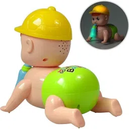 Crawling Baby Toy with Music, Lights & Bottle – Cute Helmet Doll for Kids150-image-89
