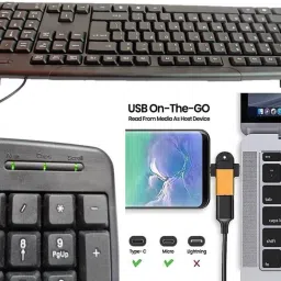 ANJO USB Keyboard-Wireless Mouse-Mouse Pad-2.0 USB Hub-2in1 OTG Micro&C-Ext Cable-LED Combo Set image 3