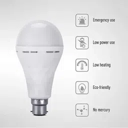 henonex 12W LED Bulb with Built-in Battery|Pck of 3 4 hrs Bulb Emergency Light image 4