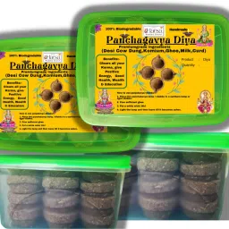 panchagavya vilakku pack of 50|panchakavya vilakku|diya|deepam|vilakku made with Cow Dung (Pack of 50) Table Diya-image-30