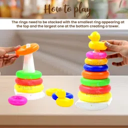 wishkey Duck Stacking and Sorting 7 Rings Tower with Base, Early Educational Toy for Kid image 3