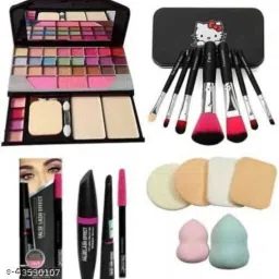 BELLE ROSA TYA 6155 PROFESSSIONAL MAKEUP KIT&HELLO KITTY BRUSH SET WITH 3IN1 COMBO AND PUFF-17