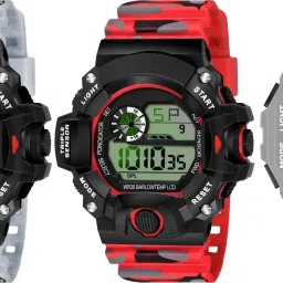Men's Sport Digital Watch with LED Display & Chronograph Digital Watch - For Men 3_DW2-Blk-Wht & DW2-Blk-Red & DW9-Gry-Gry-image-97