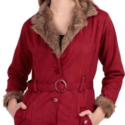 Suede Solid Coat For Women-image-37