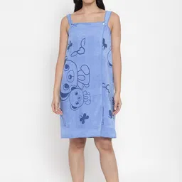HOSTA HOMES Blue Printed 400 GSM Wearable Towel-image-16
